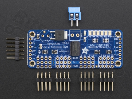 Servo motor driverboard/ PWM 16 kanaals 12 bits PCA9685 I2C -Adafruit 815